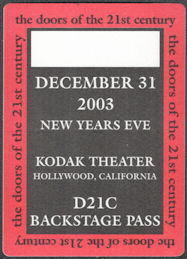 ##MUSICBP1476 - The Doors of the 21st Century OTTO Cloth Backstage Pass from 2003 New Years Eve Event