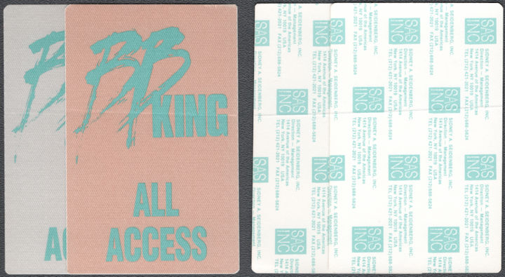 ##MUSICBP2112 - Pair of Rare B. B. King OTTO Cloth All Access Pass from the 1997 Deuces Wild Tour