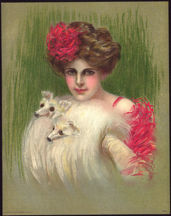 #MSPRINT209 - 1910 Victorian Print - Lady Holdi...