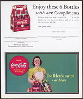 #CC192 - 1940s Coca Cola Ad Card with Lady with Apron Coke and Groceries