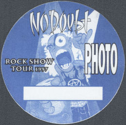 ##MUSICBP1640 - No Doubt OTTO Cloth Photo Pass from the 1997 Rock Show Tour