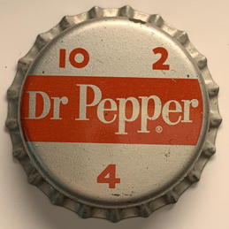 #BF358 - Group of 4 Cork Lined Dr. Pepper 102 4 Bottle Caps