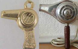 #BEADSC0262 - 1950s Solid Metal Hair Dryer Charm - As low as 20¢ each