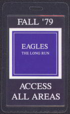 #MUSIC354  - Rare 1979 Eagles Laminated Backstage Pass from The Long Run Tour