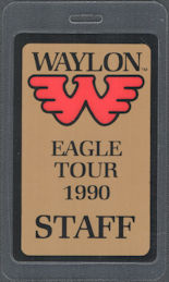 ##MUSICBP1756 - Waylon Jennings OTTO Laminated Staff Pass from the 1990 Eagle Tour