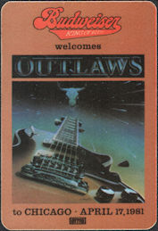 ##MUSICBP0294 - Outlaws OTTO Cloth Radio Pass from 1981 Ghost Riders Tour