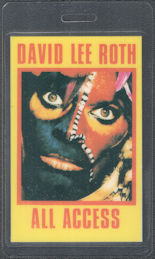 ##MUSICBP1965 - David Lee Roth OTTO Laminated All Access Pass from the 1986 Eat 'em and Smile Tour