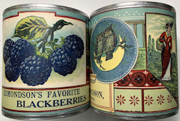#CS495 - Scarce Large Edmonson's Favorite Blackberries Label on an old Wax Seal Can