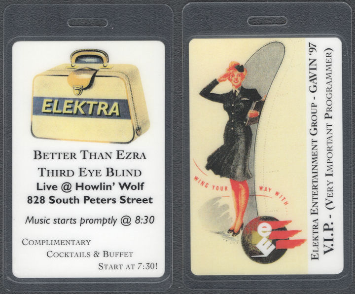 ##MUSICBP2127 - Rare Third Eye Blind and Better than Ezra OTTO Laminated Backstage Pass from a 1999 Show