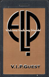 ##MUSICBP0381 - Emerson Lake and Palmer (ELP) OTTO Laminated VIP Backstage Pass from the 1992 Welcome Back my Friends! Tour