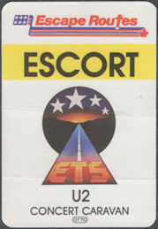 ##MUSICBP1752 -  Rare U2 OTTO Cloth Escort Pass from the 1987 Joshua Tree Tour