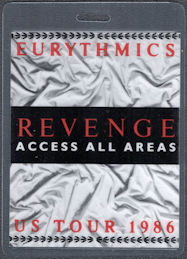 ##MUSICBP1510 - Eurythmics OTTO Laminated Access All Areas Pass from the 1986 Revenge Tour