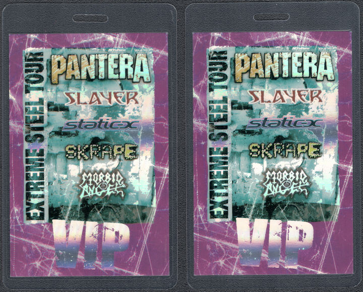 ##MUSICBP1841  - 2001 Extreme Steel Tour PERRI Laminated VIP Pass - Pantera, Slayer, Skrape, Morbid Angel, Static-X