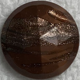 #BEADS0173 - 18mm Fancy Faceted Brownish Glass Cabochon with Goldstone Streaks