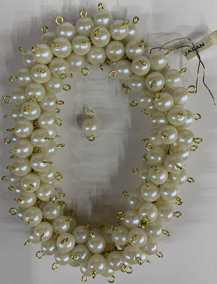 #BEADS0902 - Group of 144 Simulated Pearls with Two Loops - Japan