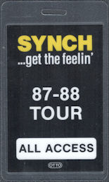 ##MUSICBP1738 - Synch OTTO Laminated All Access Pass from the 1987-88 Get the Feelin' Tour - Jimmy Harnen