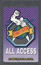 ##MUSICBP2200 - The 1999 Ultimate Fighting Championship OTTO Laminated All Access Pass