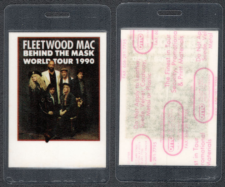 ##MUSICBP1280 - 1990 Fleetwood Mac Laminated Cloth Backstage Pass from the "Behind the Mask" World Tour