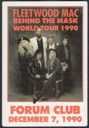 ##MUSICBP1093 -  Fleetwood Mac OTTO Cloth Backstage Pass from the Behind the Mask World Tour at Forum Club in 1990