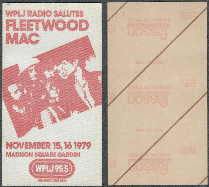 ##MUSICBP1627 -  Fleetwood Mac OTTO Cloth Radio Pass from the 1979 Tusk Tour