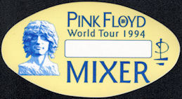 ##MUSICBP1986 - Pink Floyd OTTO Cloth Mixer Pass from the 1994 Division Bell Tour