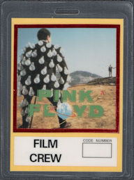 ##MUSICBP1804 - Pink Floyd OTTO Laminated Film Crew Pass from the 1989 Another Lapse Tour