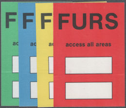 ##MUSICBP2060 - Group of 4 Different Psychedelic Furs OTTO Cloth Backstage Passes from the 1989 Book of Days Tour