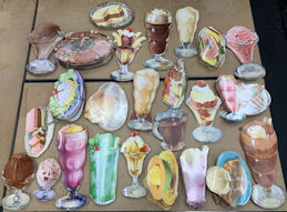 #SIGN160 - Group of 25 Different Diecut Paper Ice Cream/Sundae/Food/Etc. Diner Signs