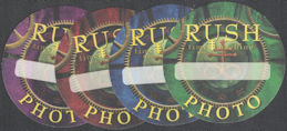 ##MUSICBP1991 -  Set of 4 Different Scarce Rush OTTO Cloth Photo Passes from the 2010 Time Machine Tour