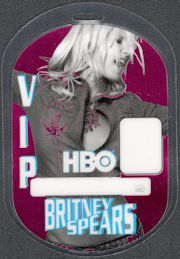 ##MUSICBP1876  - Britney Spears VIP Laminated Perri Backstage Pass from the Dream within a Dream Tour