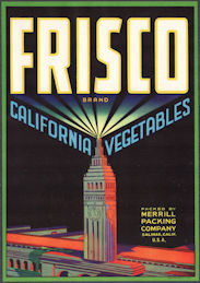 #ZLSH203 - Group of 12 Frisco Vegetable Crate Labels