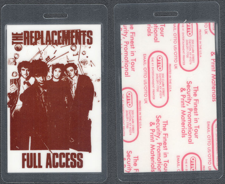 ##MUSICBP1932 - The Replacements Laminated OTTO Full Access Pass from the 1990-91 Farewell Tour