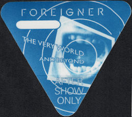 ##MUSICBP0668 - Foreigner OTTO Backstage After Show Pass from 1992 The Very World and Beyond Tour