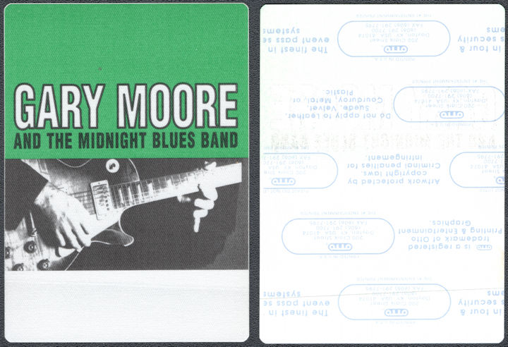 ##MUSICBP1514 - Rare Gary Moore OTTO Cloth Backstage Pass from the 1991 Still Got the Blues Tour