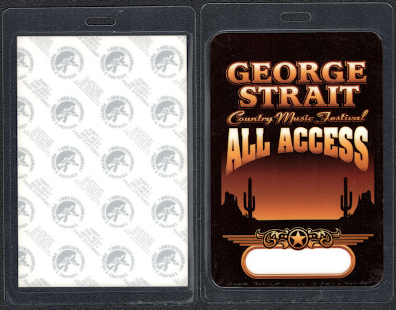 ##MUSICBP1148  - Oversized George Strait Laminated T-BIrd All Access Backstage Pass from the George Strait Country Music Festival - Tim McGraw, Dixie Chicks