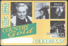 ##MUSICBP1519 - George Jones OTTO Cloth Crew Pass from the 1992 Country Gold Tour