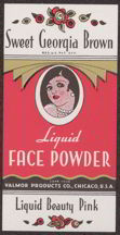 #ZBOT093 - Sweet Georgia Brown Liquid Face Powder Black Product Bottle Label