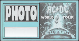 ##MUSICBP2102 - AC/DC OTTO Cloth Photo Backstage Pass from the 1996 Ballbreaker World Tour