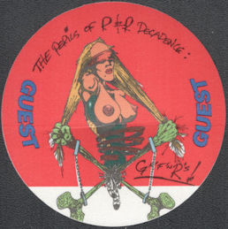 ##MUSICBP1371  - Guns N' Roses Cloth OTTO Backstage Guest Pass from the 1993 The Perils of R & R Decadence