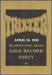 ##MUSICBP1753 -  Trixter OTTO Cloth Gold Record Party Pass from the 1991 One in a Million Tour