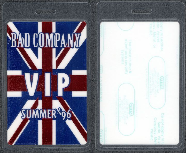 ##MUSICBP0459 - Bad Company OTTO Laminated VIP Backstage Pass from the 1996 Summer Tour 