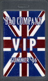 ##MUSICBP0459 - Bad Company OTTO Laminated VIP Backstage Pass from the 1996 Summer Tour 