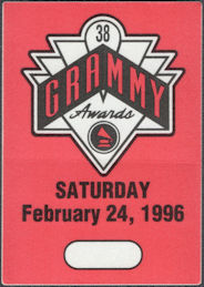 ##MUSICBP1807 - 38th Grammy Awards OTTO Cloth Backstage Pass - February 24, 1996 - Mariah Carey, Alanis Morissette