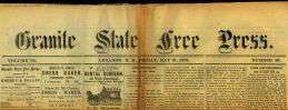 #ZZTO024 - 1880s Granite State Free Press Newspaper from New Hampshire