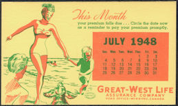 #MS094 - Group of 12 1948 Great-West Life Calendar Blotters