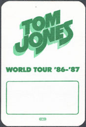 ##MUSICBP1742 - Tom Jones OTTO Cloth Backstage Pass from the 1967-87 World Tour