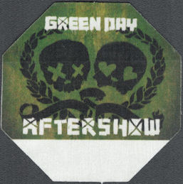 ##MUSICBP1966- Green Day OTTO Cloth After Show Pass from the 2009 21st Century Breakdown Tour