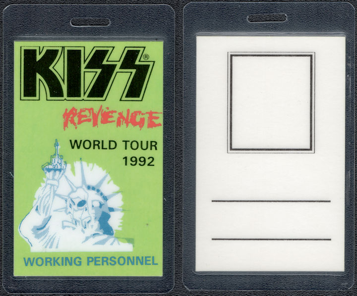 ##MUSICBP1843 - KISS OTTO Laminated Working Personnel Pass from the 1992 Revenge Tour
