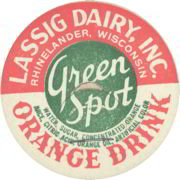 #DC097 - Lassig Dairy Green Spot Orange Drink Milk Bottle Cap