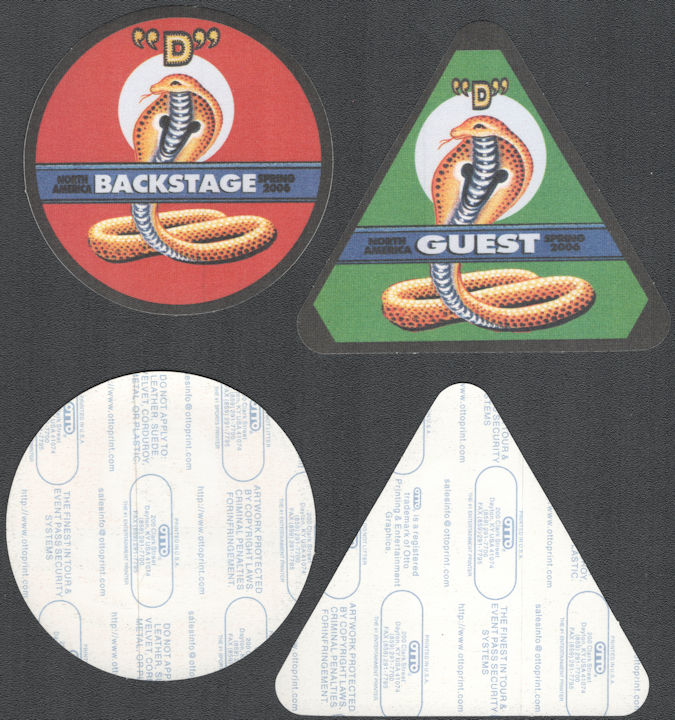 ##MUSICBP1981 - Pair of Bob Dylan OTTO Cloth Backstage Passes from the2006 Modern Times Tour